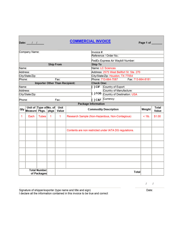 Commercial Invoice | PDF