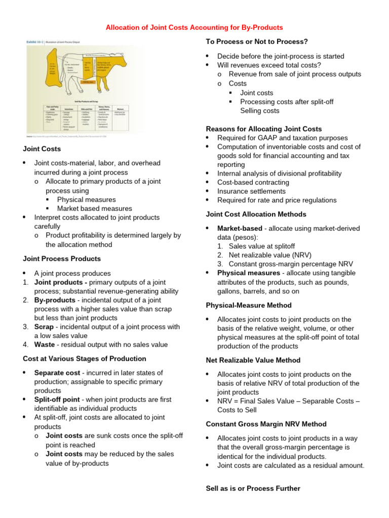Joint Cost Allocation for By-Products | PDF | Gross Margin | Financial ...