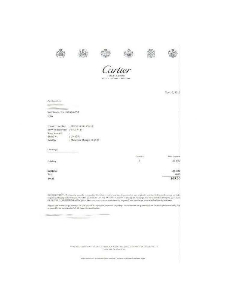 Cartier Remis 1 | PDF