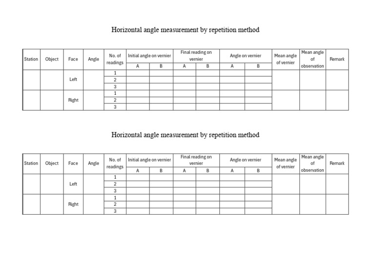 Horizontal Angle Measurement Techniques | PDF