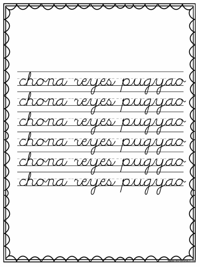 Cursive Name Tracing Worksheet 5B59 5E31 C674 | PDF