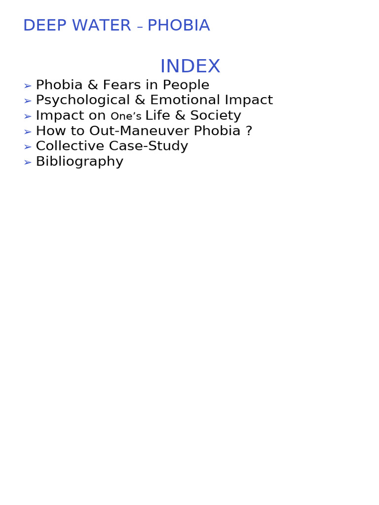 Understanding Deep Water Phobia | PDF | Phobia | Anxiety