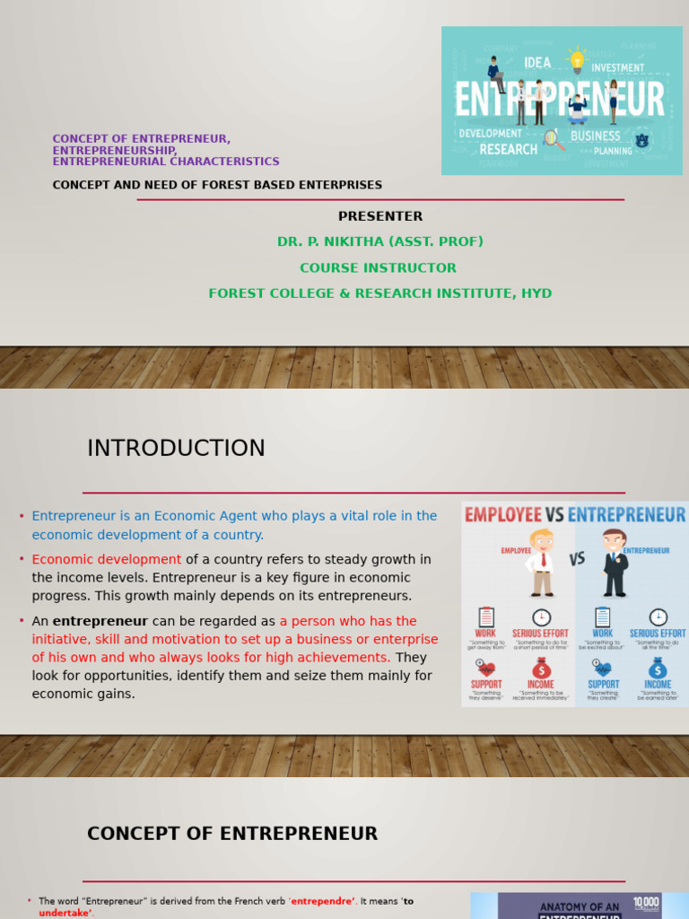 Concept of Entrepreneur, Entrepreneurship | PDF | Entrepreneurship ...
