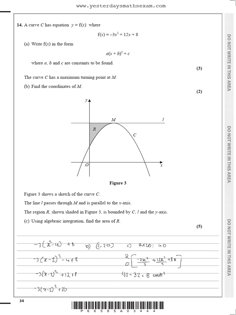 Curve Analysis and Integration Problems | PDF | Area | Cartesian ...