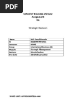 Strategic Management Assignment | PDF | Strategic Management | Goal