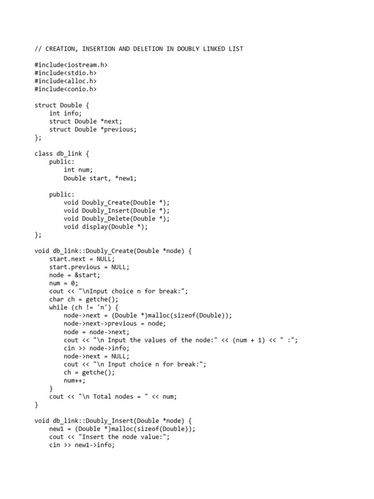 Doubly Linked List Operations | PDF | Computer Programming | Software ...