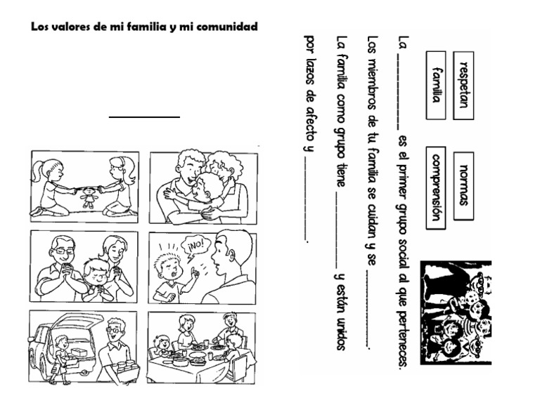 Los Valores de Mi Familia y Mi Comunidad | PDF