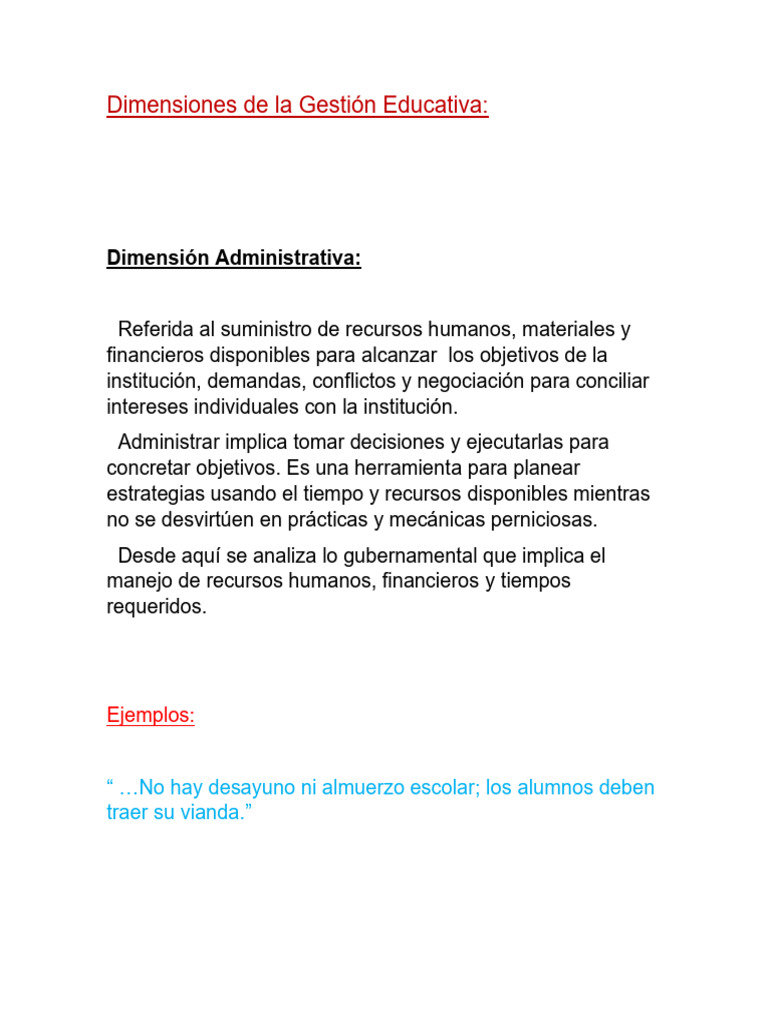 Dimensiones de la Gestión Educativa | PDF | Plan de estudios | Maestros