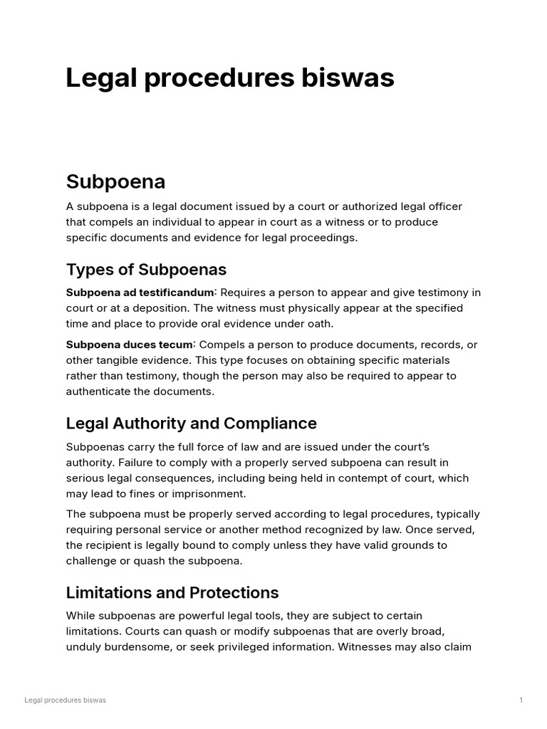Understanding Subpoenas and Inquests | PDF | Subpoena Duces Tecum | Trials