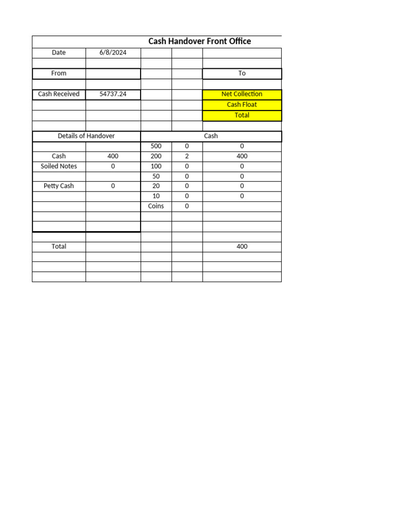 Cash Handover FO | PDF