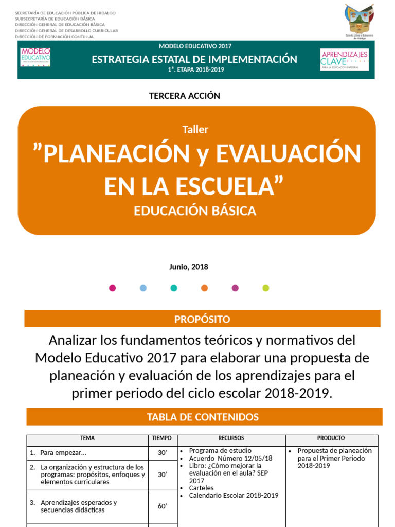 Planeación y Evaluación Educativa 2018 | PDF | Plan de estudios ...
