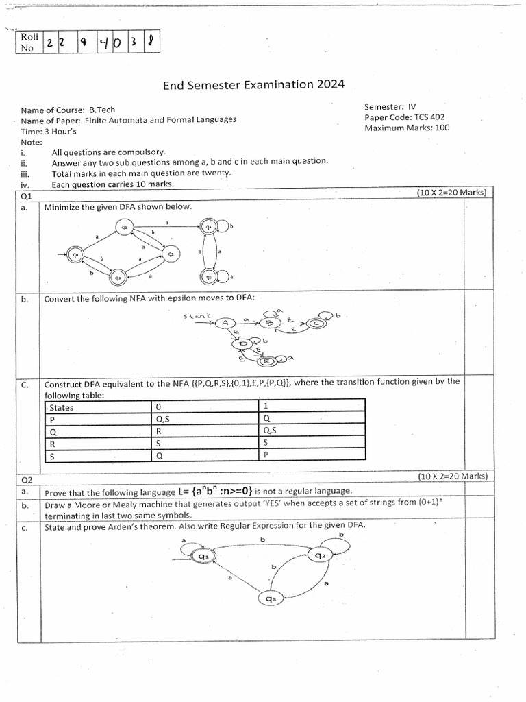 tcs402 Endsem 2024 Jun 20 | PDF