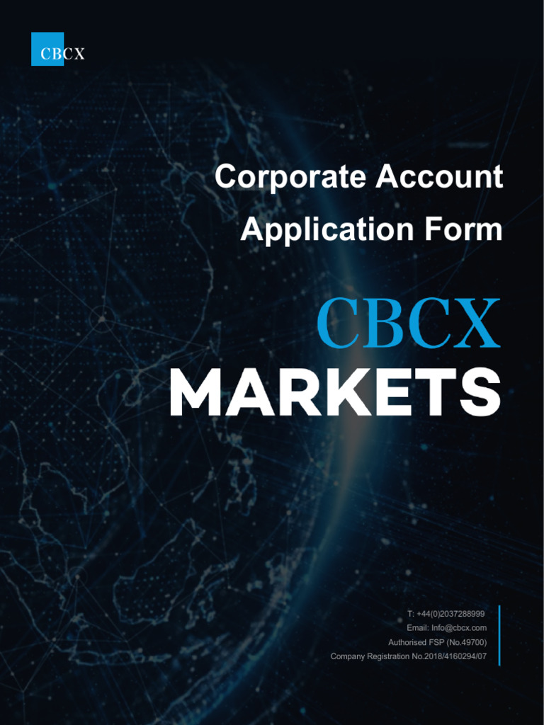 CBCX Corporate B2B Application Form | PDF | Identity Document | Investing