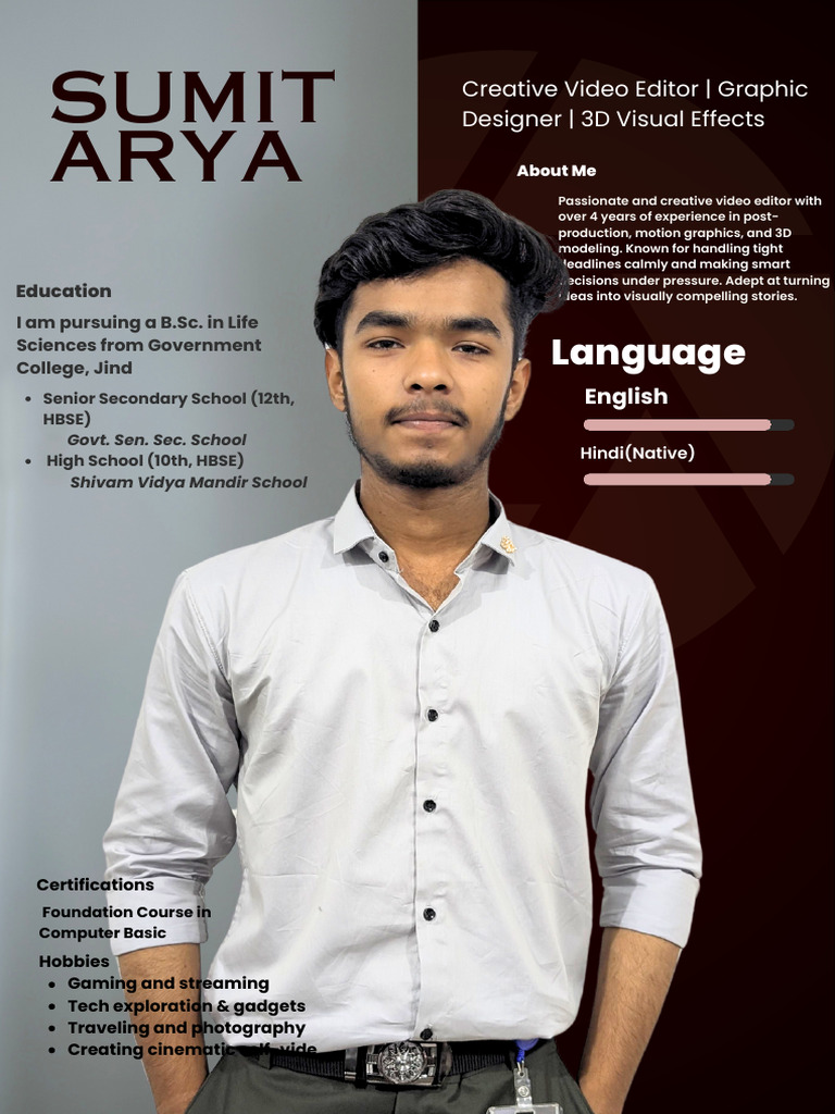 Creative Video Editor & 3D Artist Profile | PDF | 3 D Computer Graphics ...