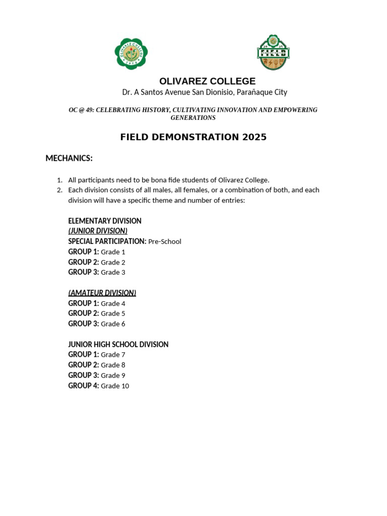 Hand Props Guidelines for Field Demo 2025 | PDF