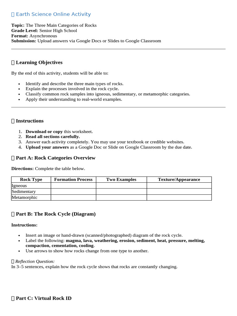 Understanding Rock Types and the Cycle | PDF