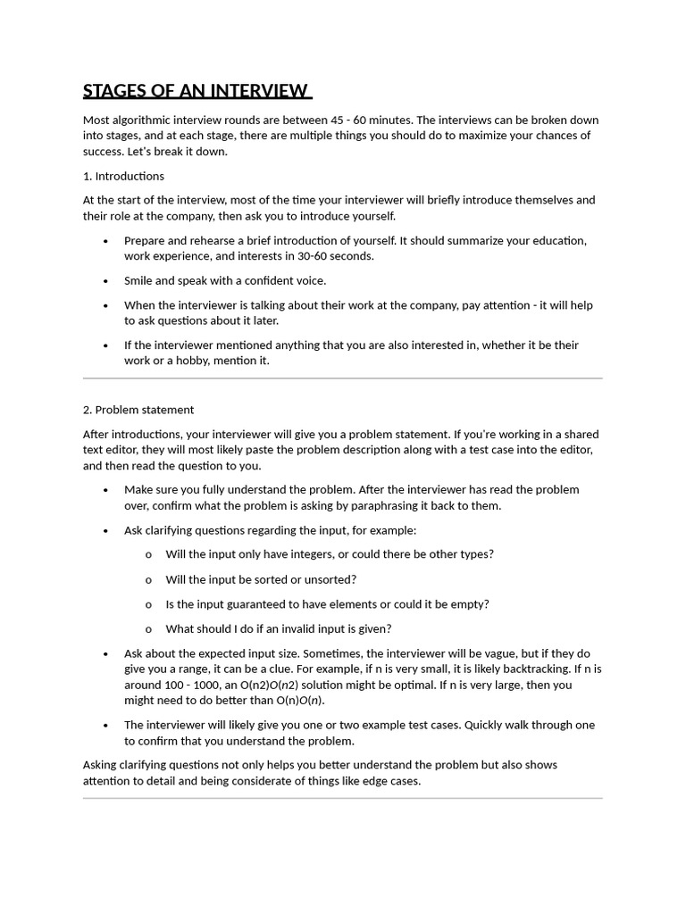 Interview Stages for Algorithm Success | PDF | Queue (Abstract Data ...