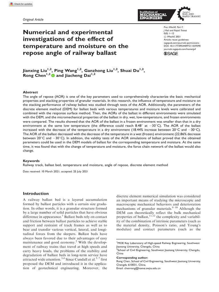 Numerical and Experimental Investigations of The Effect of Temperature ...