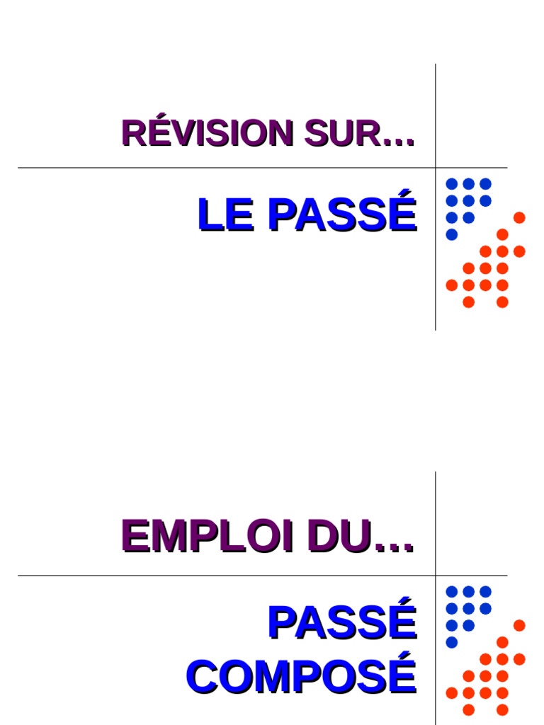 Passé Composé vs Imparfait | PDF | Verbe | Mécanique du langage