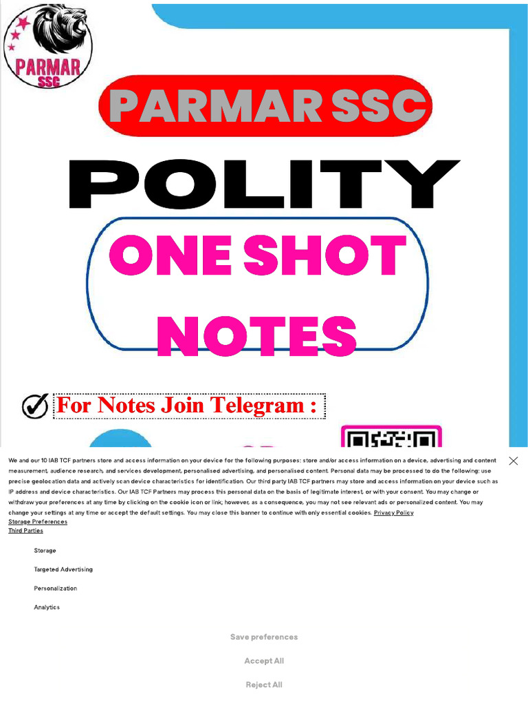 Parmar SSC Polity Notes and Lectures | PDF