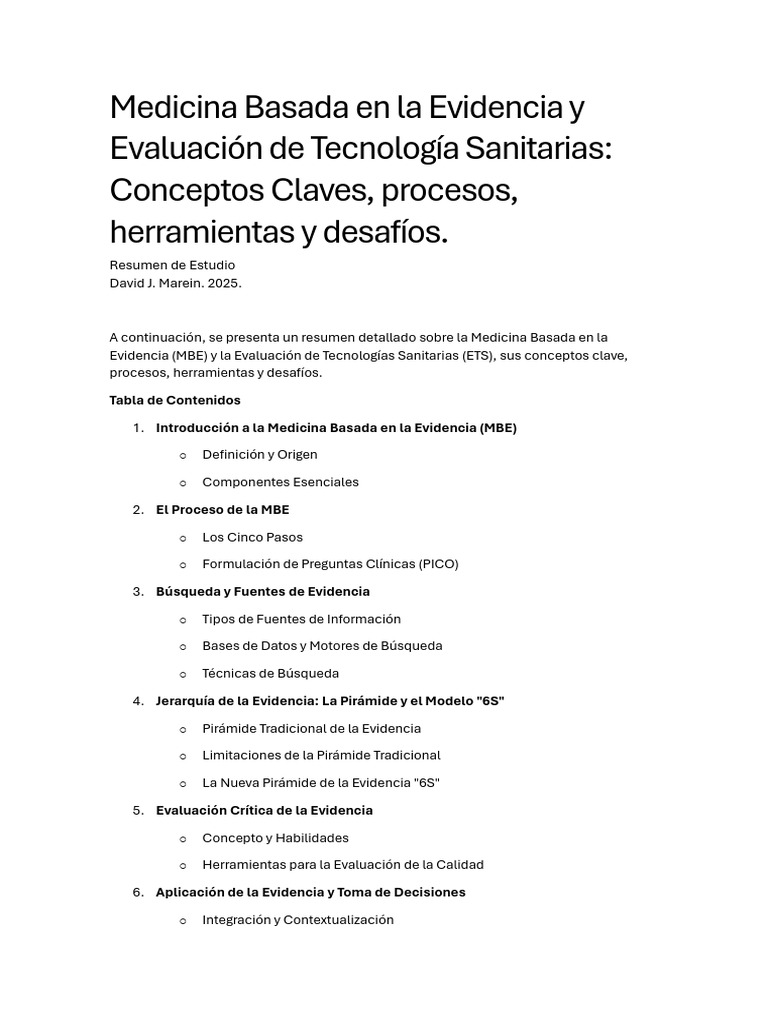 Medicina Basada en la Evidencia y ETS | PDF | Evidencia basada en ...