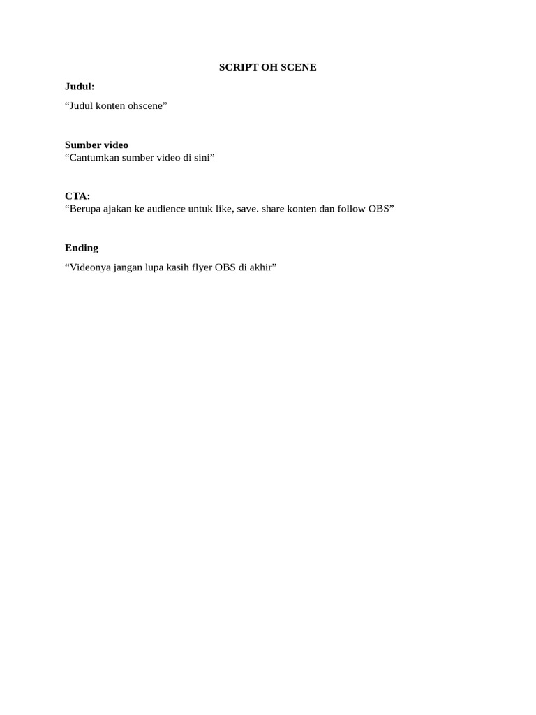 Script Oh Scene | PDF
