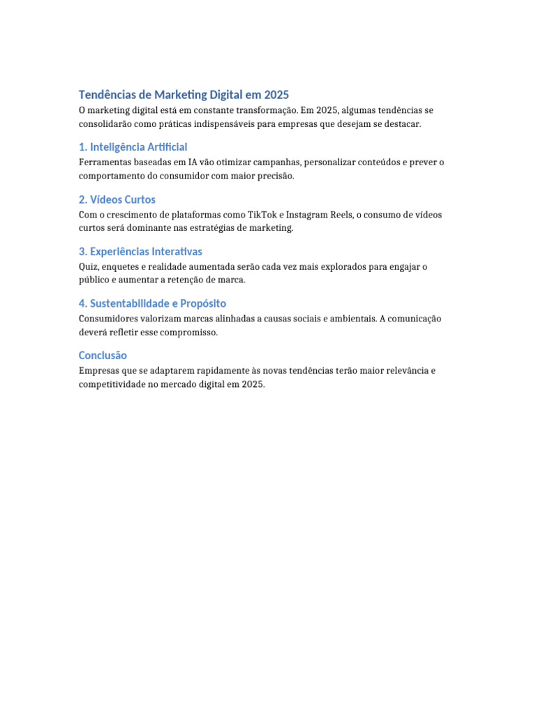 Tendências de Marketing Digital 2025 | PDF