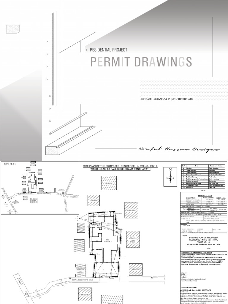 Proposed Residence Building Plan in Pallikere | PDF | Hydraulic ...