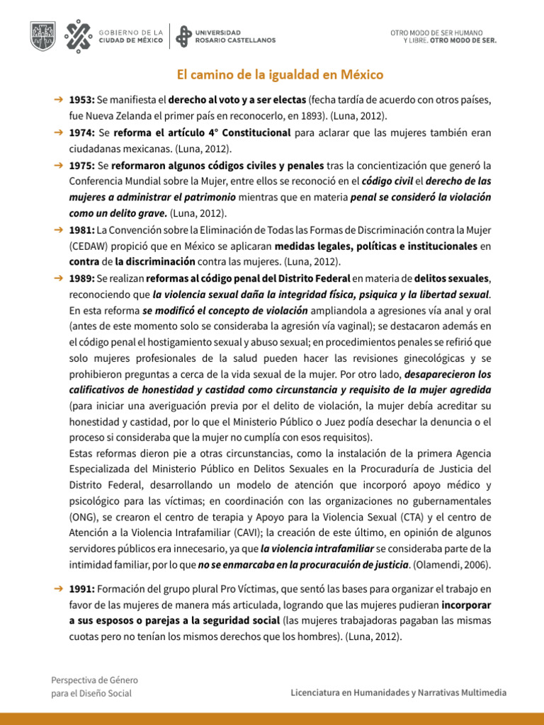 El Camino de La Igualdad en México | PDF | Violación | Igualdad de género
