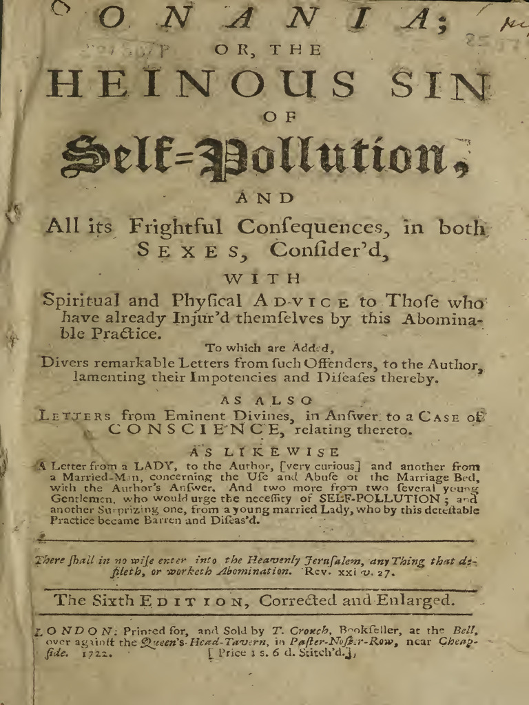 The Dangers of Self-Pollution Explained | PDF | Religious Belief And ...