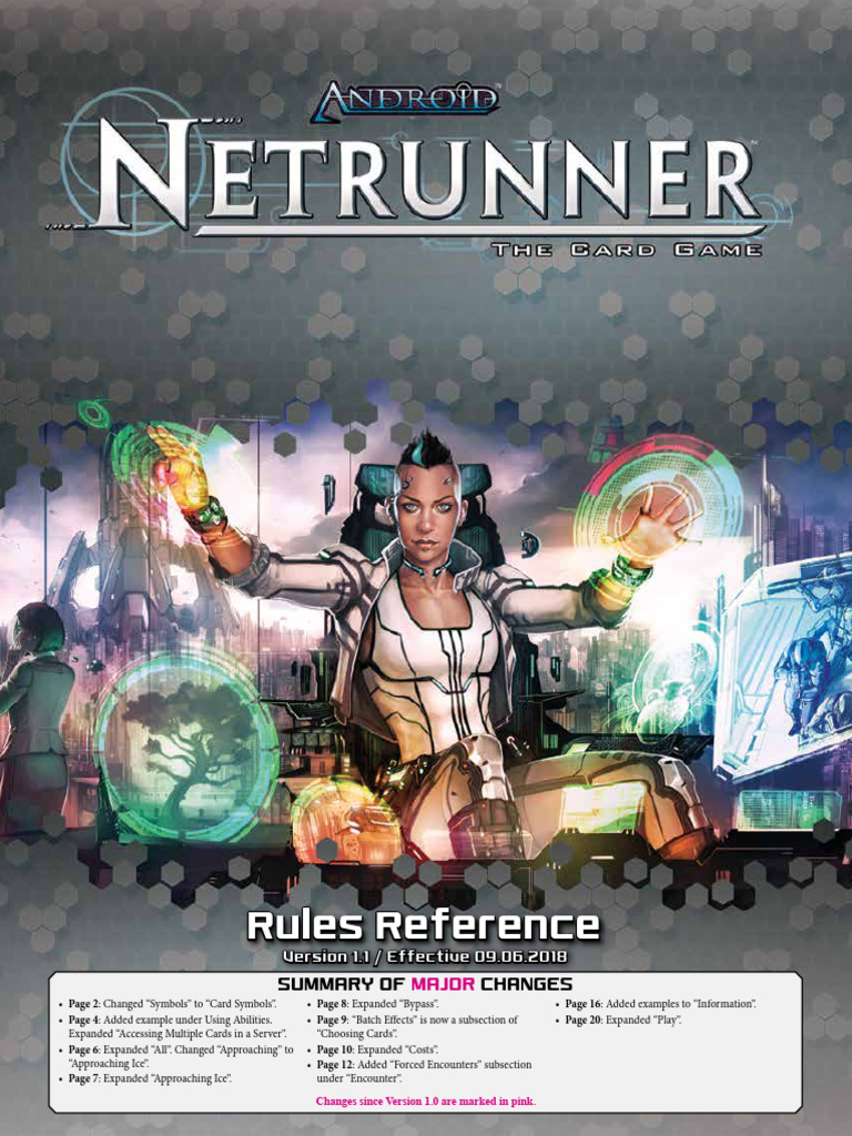 Android: Netrunner Rules Reference 1.1 | PDF