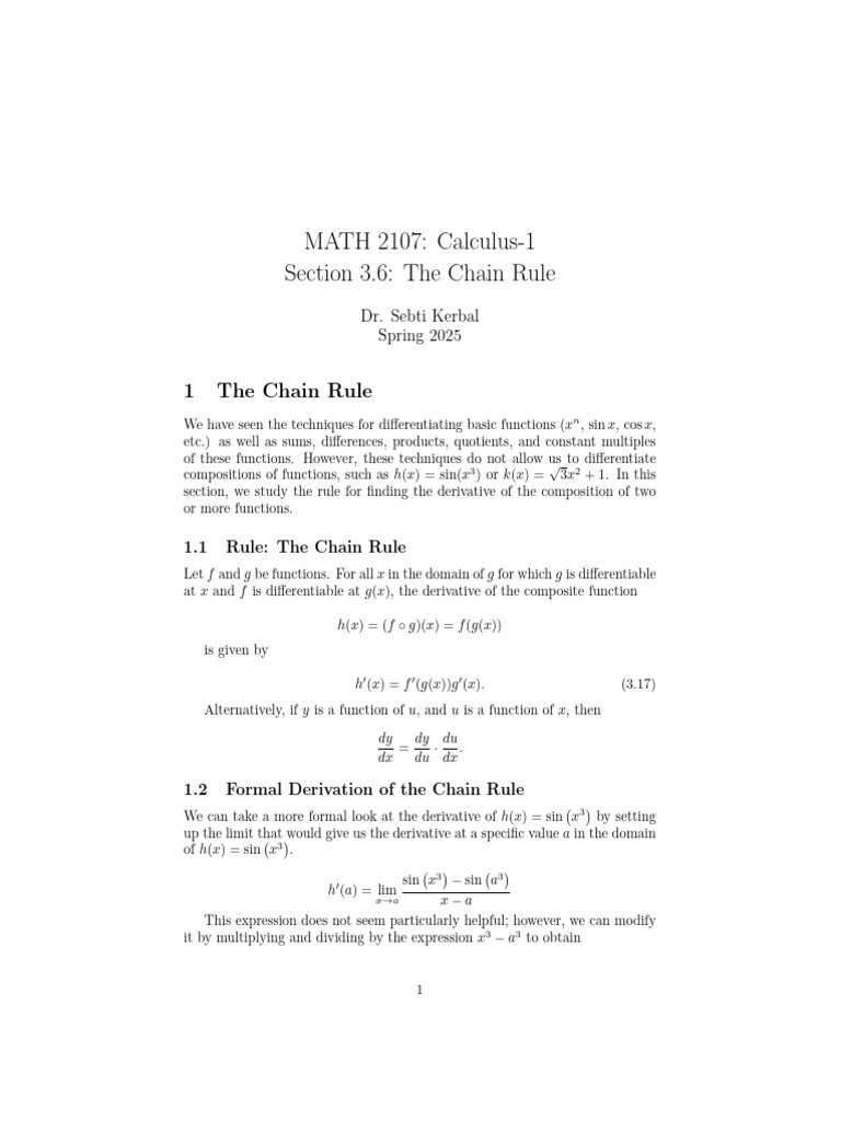 Chain Rule in Calculus Explained | PDF | Derivative | Function ...
