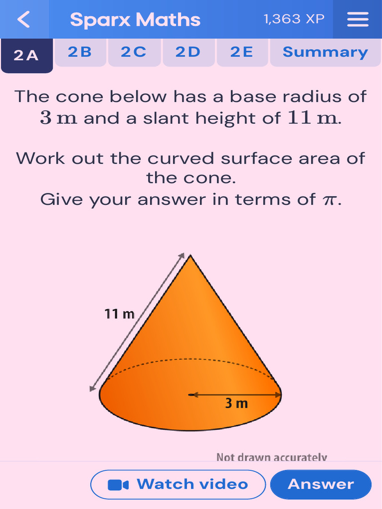 Curved Surface Area of a Cone Calculation | PDF