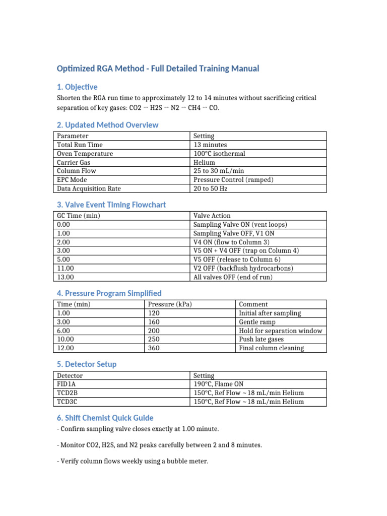 Optimized RGA Training Manual | PDF | Gases