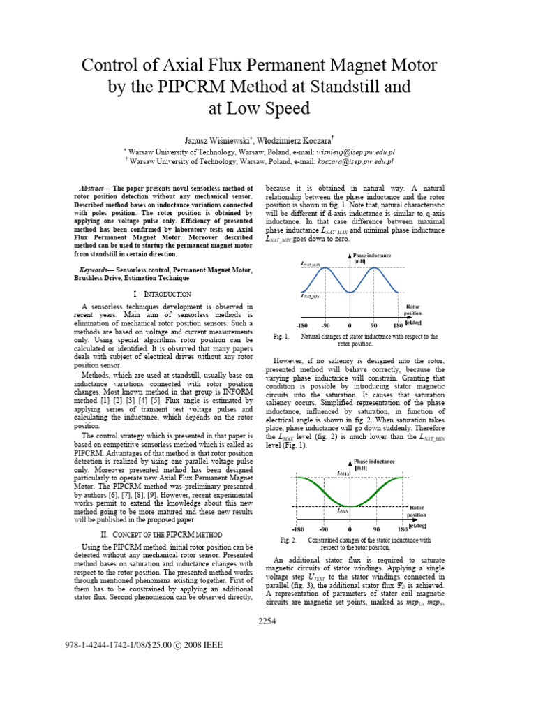 Control of Axial Flux Permanent Magnet Motor | PDF | Electric Motor ...