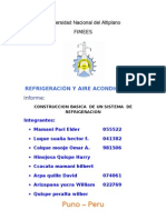 Construccion Basica de Un Sistema de Refrigeracion Informe