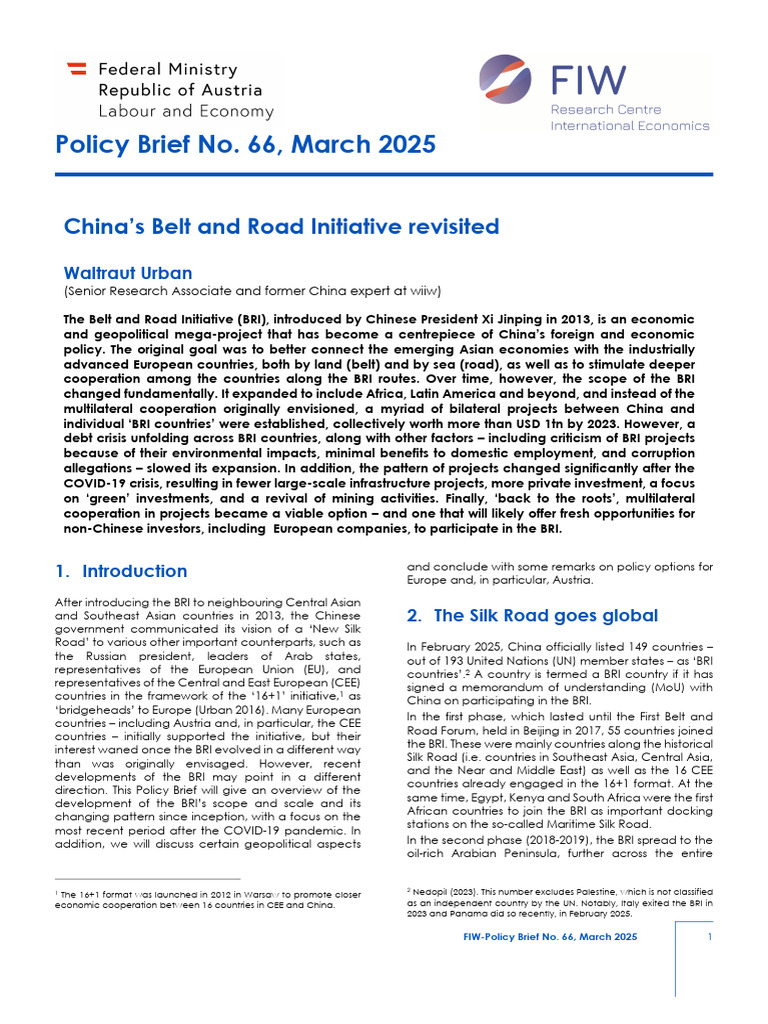 Evolving Dynamics of China's BRI | PDF | China | World Politics