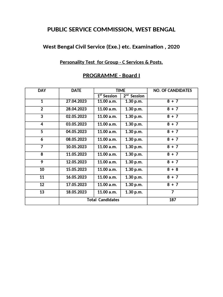 Short Programme Schedule | PDF | Bengal