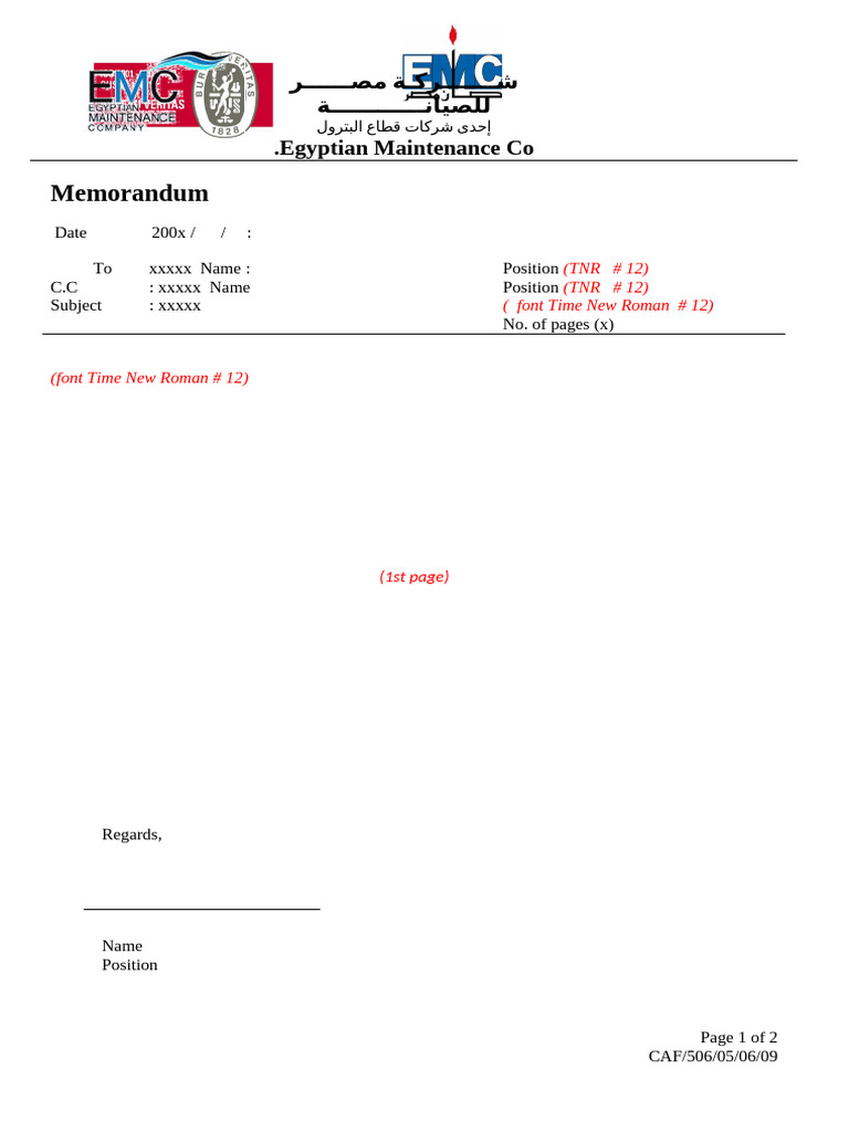 506 Form - CAF-506-05-06-09 - Memo | PDF