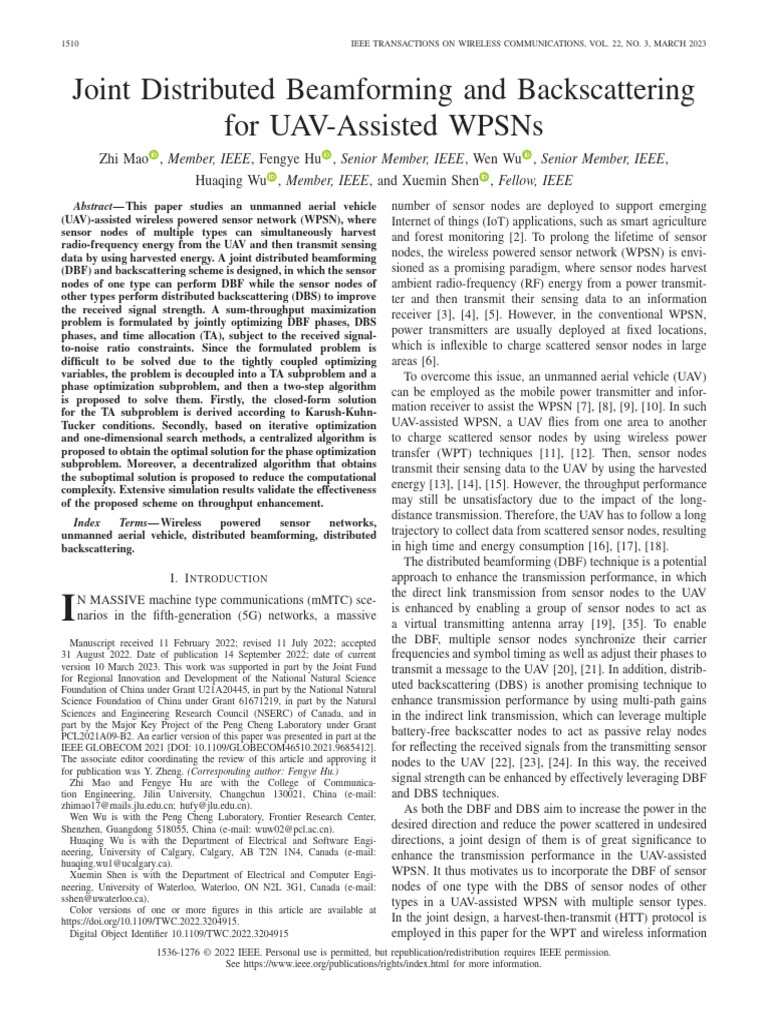 UAV-Enhanced WPSN with DBF and DBS | PDF | Wireless Sensor Network ...