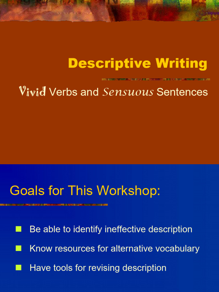 Mastering Descriptive Writing Techniques | PDF | Verb | Adjective