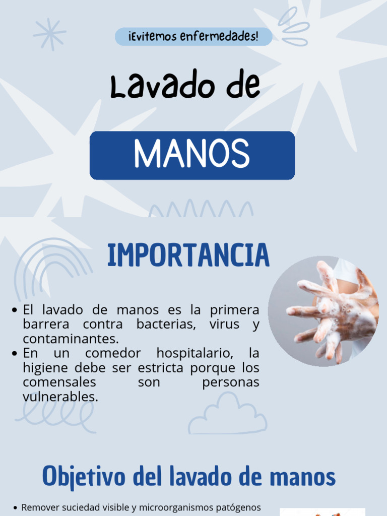 Importancia del Lavado de Manos en Cocina | PDF | Lavado de manos ...