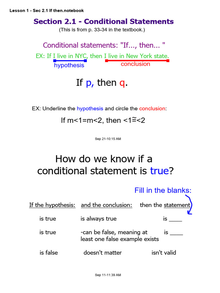 Lesson+1+ +Sec+2.1+Notes+WS | PDF