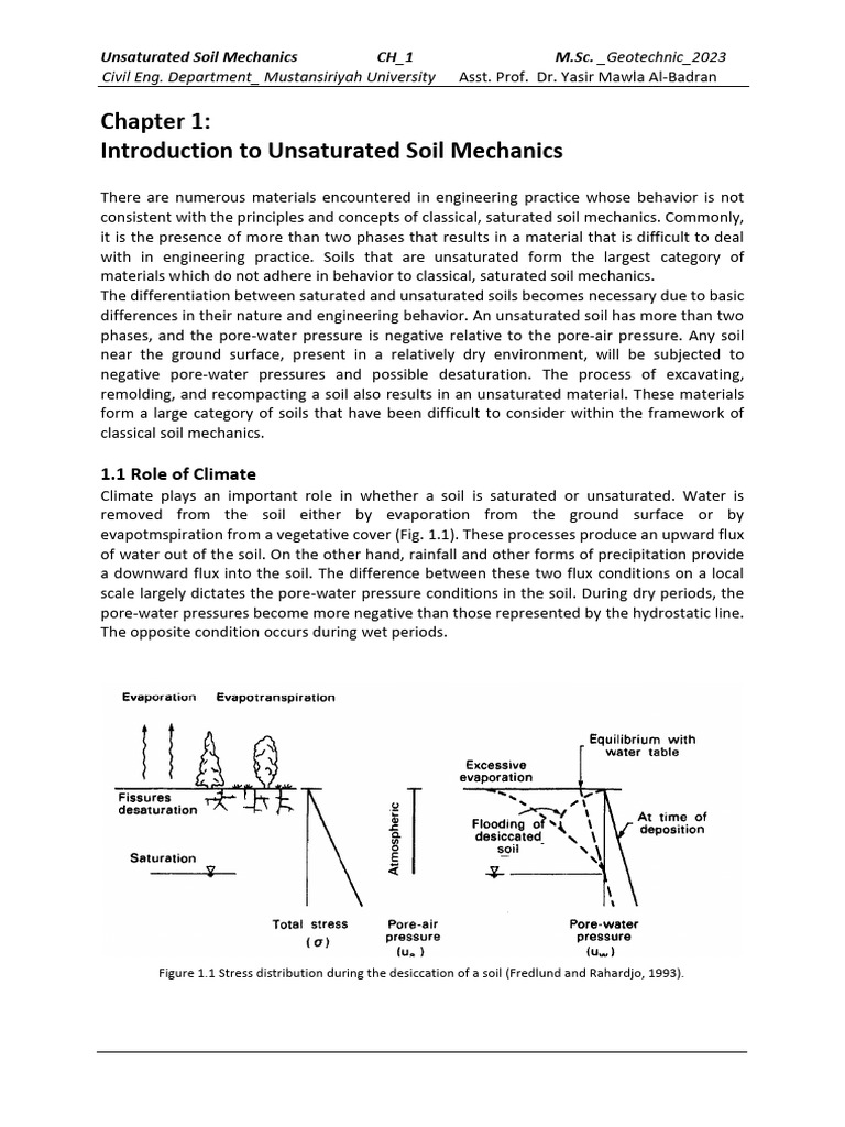 Introduction to Unsaturated Soil Mechanics | PDF | Groundwater | Soil