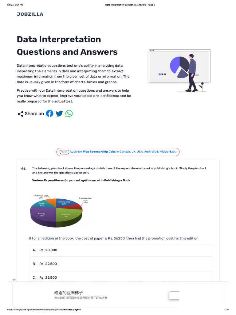 Data Interpretation Questions & Answers - Page 5 | PDF | Pie Chart | Cost