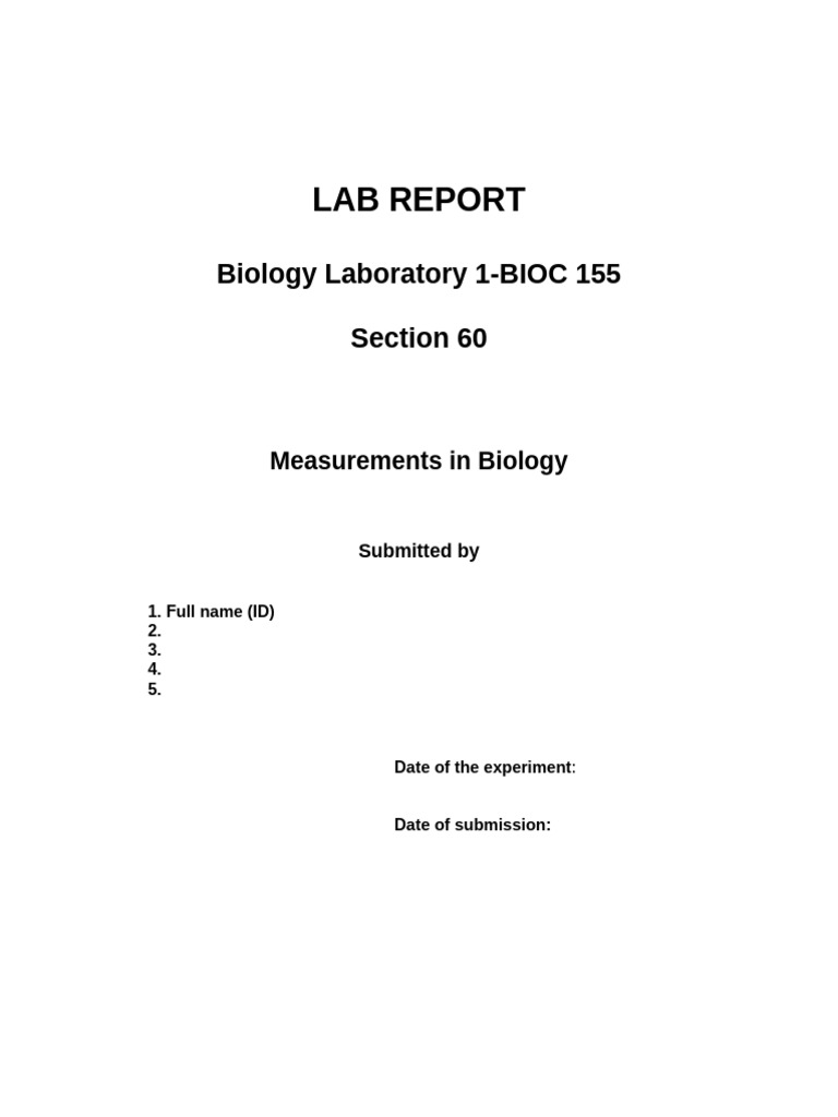 Lab Report Example | PDF