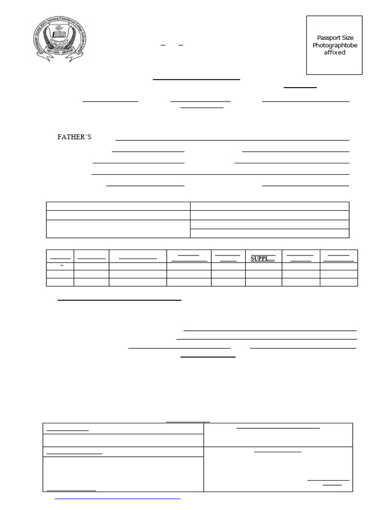 XII Admission Form 2023-2024 | PDF