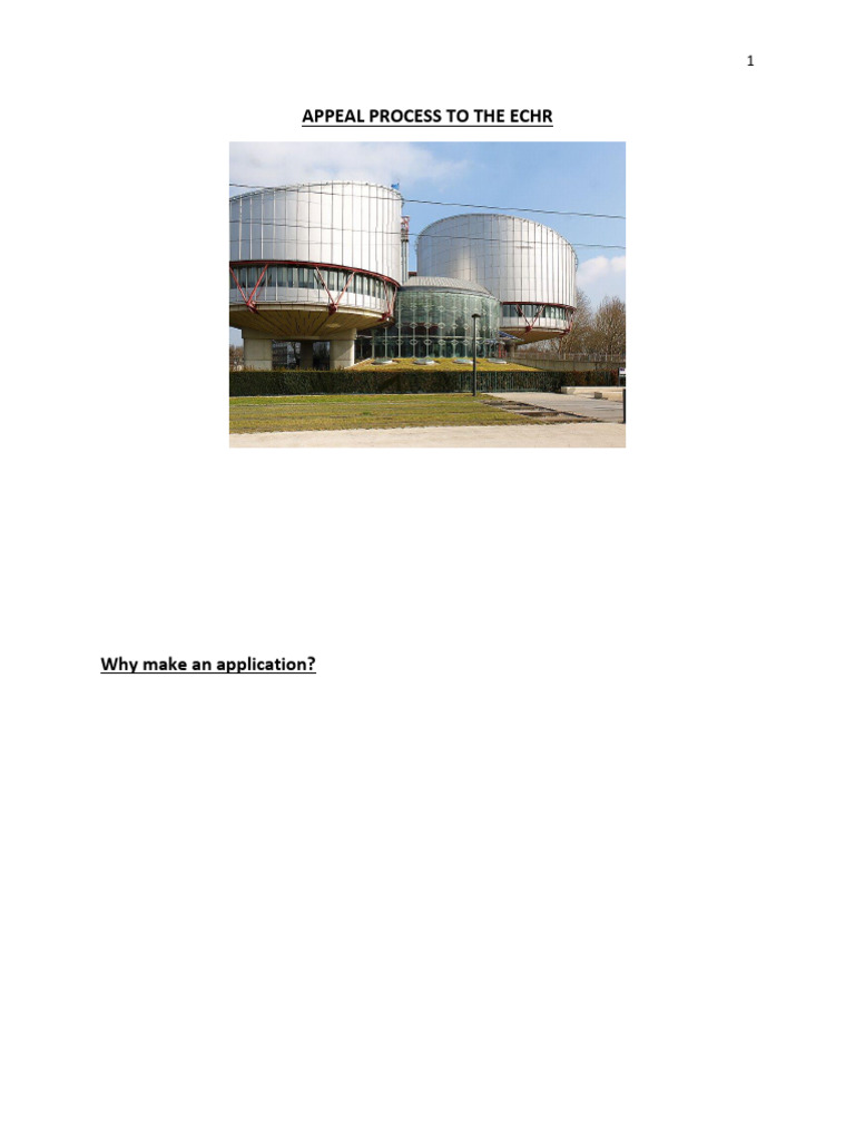 ECHR Appeal Process Explained | PDF | Justice | Crime & Violence