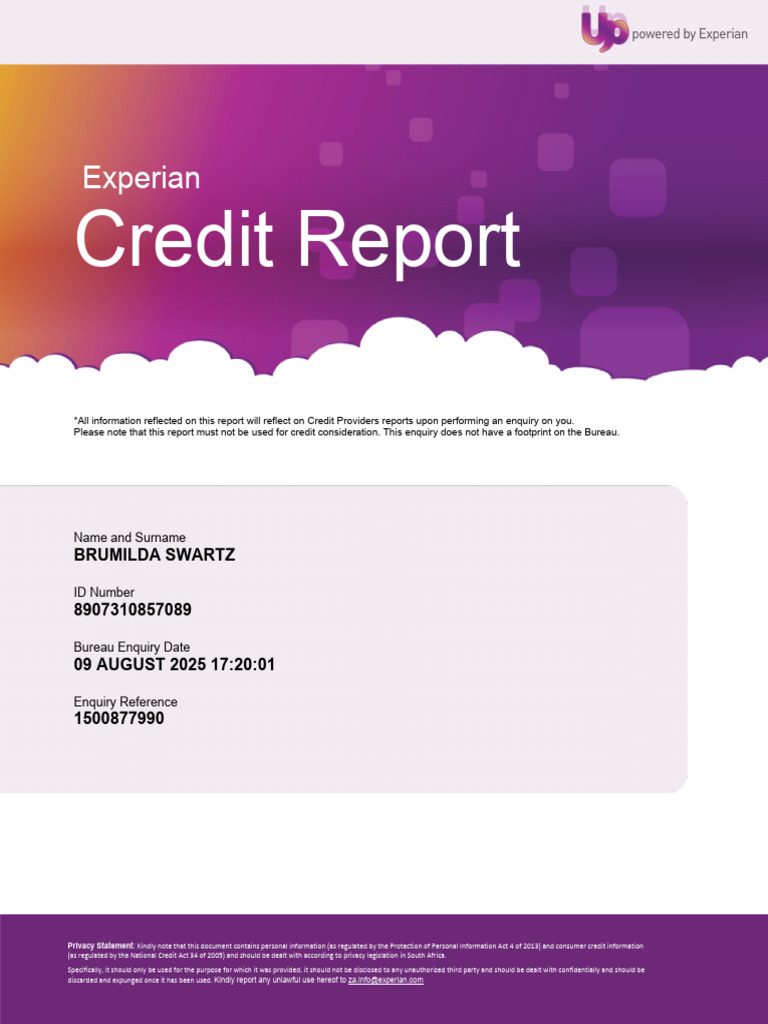Experian Privacy Statement Overview | PDF | Credit | Finance & Money ...