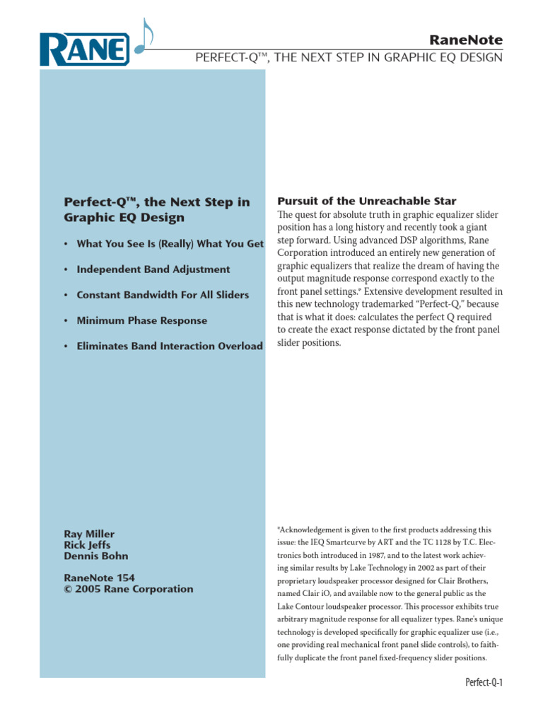 Perfect-Q: Revolutionizing Graphic EQ | PDF | Equalization (Audio ...